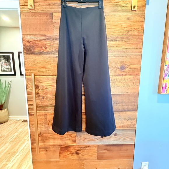 Dee Ocleppo Smooth Stretch Twill Black Flare Pants Seam Detail &Elegant DrapeNWT - Picture 4 of 14